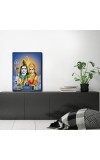 Shiva Parvati Laminated Photo - 7x9 Inches, Divine Blessings for Home & Office and Temple Decoration