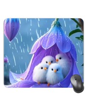 Customized Beautiful Birds Under Flower Picture Sublimation Mouse Pad | 8 X 7.5 Inch | Smooth Cloth Surface | Non-Slip Rubber Base | Personalized Mousepad for Laptop & Desktop (F17155)