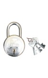 Hi Tech Sales Heavy Duty Steel Padlock with 3 Keys, Durable and 65mm Round Body Lock for Home, Office, and Security Use