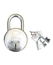 Hi Tech Sales Heavy Duty Steel Padlock with 3 Keys, Durable and 65mm Round Body Lock for Home, Office, and Security Use