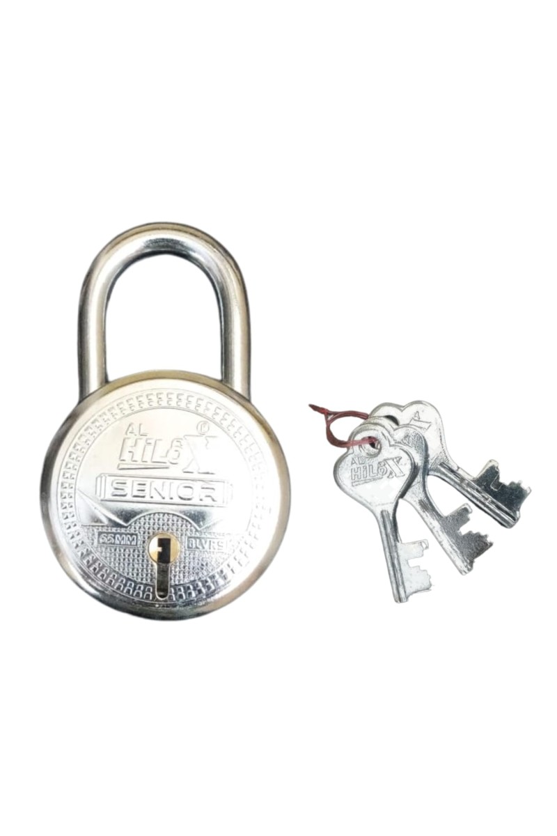 Hi Tech Sales Heavy Duty Steel Padlock with 3 Keys, Durable and 65mm Round Body Lock for Home, Office, and Security Use