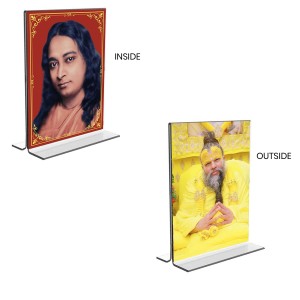 Car Desk/Table Top Sri Sri Paramahansa Yogananda & Sri premanand ji maharaj Acrylic T-Style Photo Stand - 2.5x3.5 Inches, Compact and Stylish Spiritual Display, easily change 2 photos (Pack of 1) Car Desk/Table Top Sri Sri Paramahansa Yogananda & Sri premanand ji maharaj Acrylic T-Style Photo Stand - 2.5x3.5 Inches, Compact and Stylish Spiritual Display, easily change 2 photos (Pack of 1)