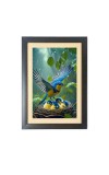 The mother bird is protecting baby birds Black Photo Frame Funny Animal and Bird Cartoon Art