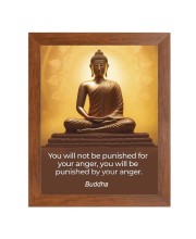 Buddha & Famous Quote Brown Frame, 14x18InchesInspirational Wall Art for Office, Home DecorIdeal Spiritual Gift