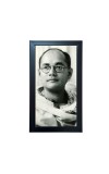 Hitech Sales Netaji Subhas Chandra Bose Wall-Mount Rectangular Polystyrene Photo Frame Home Decoration and Gifting, 9.6 x 15.6 inches Black Frame (Pack of 1, Printed Photo)