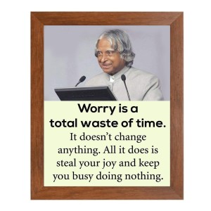 A P J Abdul Kalam & Famous Quote Brown Frame, 16x20InchesInspirational Wall Art for Office, Home DecorIdeal Spiritual Gift