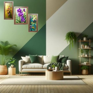 3-Pack Cute flower painting Photo Frames - 2 Pieces 6x13 Inch & 1 Piece 10x13 Inch - Rustic Wall Art for Home & Office Decor - Botanical Wall Hanging for Living Room, Bedroom, or Workspace