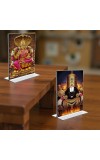 Lord Tirupati Balaji & Baba Lakhsmi Acrylic T-Style Photo Stand - 11x13 Inches, Compact and Stylish Spiritual Display, easily change 2 photos (Pack of 1)