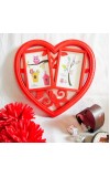 HiTechMart Romantic Red Heart-Shaped Double Photo Frame – Love-Themed Home Décor, 4x6 Inches (10x15cm) – Perfect for Couples, Weddings, Anniversaries & Valentine’s Day Gift