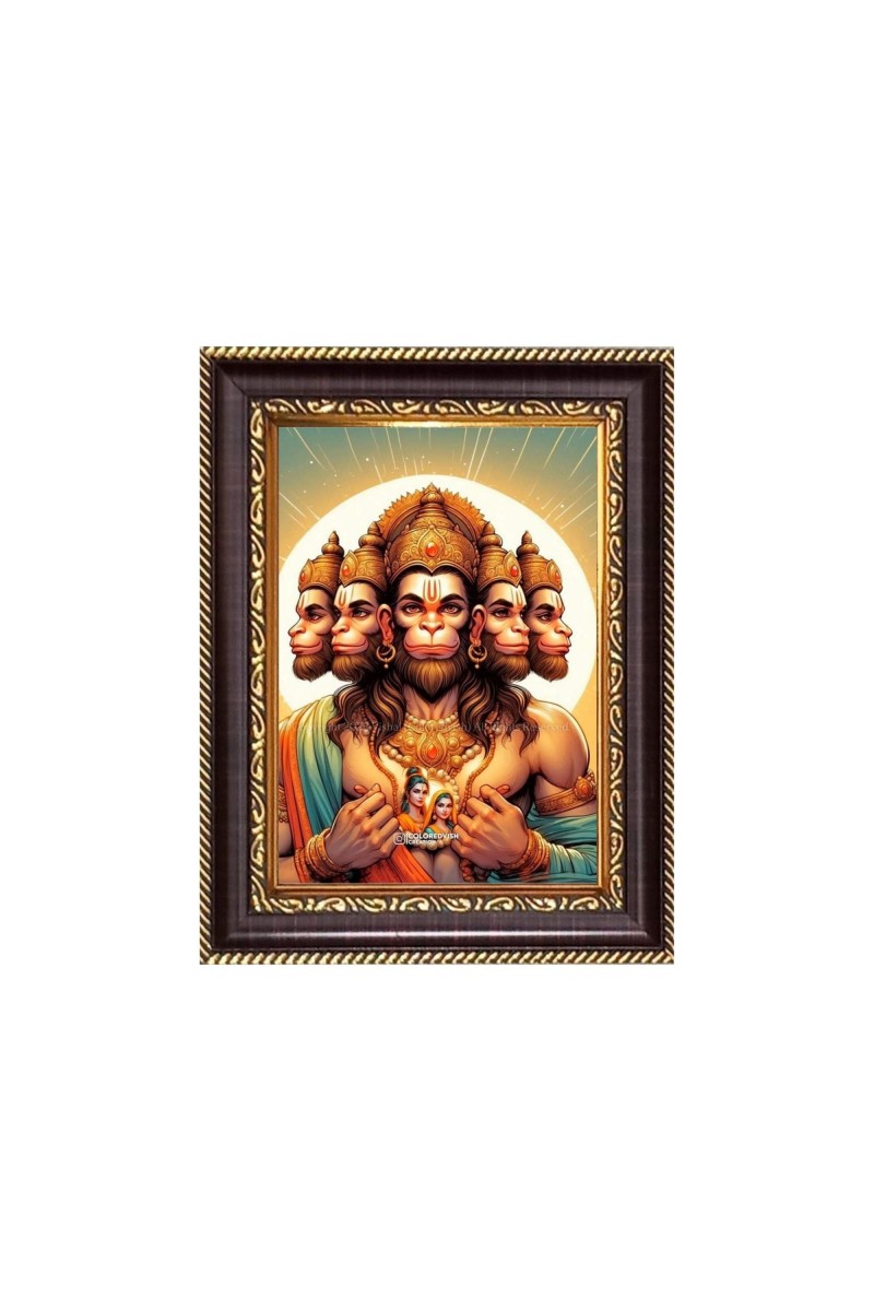 Sri Hanuman Digital Print Photo 6.7x8.7 inches - Vibrant Religious Wall Art for Home, Office and Temple Decor.