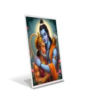 Car Desk/Table Top Lord Ram Lord Hanuman Acrylic L-Style Photo Stand - 2.5x3.5 Inches, Compact And Stylish Spiritual Display (F6712)