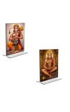 Car Desk/Table Top Sri Hanuman Acrylic T-Style Photo Stand - 2.5x3.5 Inches, Compact and Stylish Spiritual Display, easily change 2 photos (Pack of 1)
