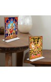 Debi Nava Durga & Debi Lakshmi Sri Ganesh Debi Saraswati Acrylic T-Style Photo Stand, Compact and Stylish Spiritual Display, easily change 2 photos (Pack of 1)