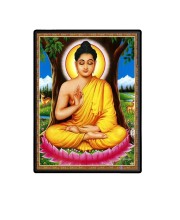 Buddha Laminated Photo - 5x7 Inches, Divine Blessings for Home & Office and Temple Decoration