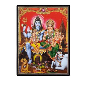 Shiva Family Laminated Photo - 5x7 Inches, Divine Blessings for Home & Office and Temple Decoration Shiva Family Laminated Photo - 5x7 Inches, Divine Blessings for Home & Office and Temple Decoration