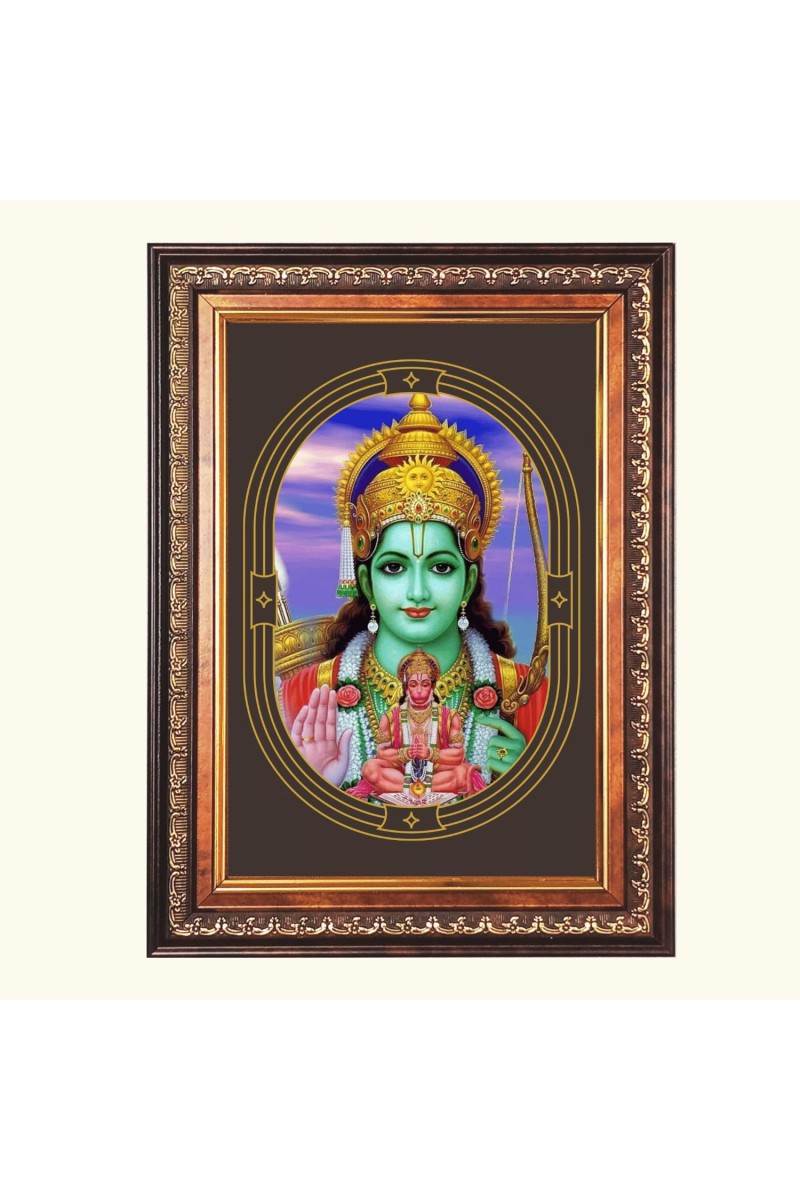 Sri Ram and Sri Hanuman Color Photo 10x14 Inch - Vibrant Religious Wall Art for Home or Office Decor.