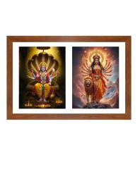 Lord vishnu and goddess durga Photo Frame - 15x19Inches - Spiritual Artwork for Home Decor, Puja Room and Office Decoration