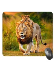 Customized Wild Lion Picture Sublimation Mouse Pad | 8 X 7.5 Inch | Smooth Cloth Surface | Non-Slip Rubber Base | Personalized Mousepad for Laptop & Desktop (F17339)
