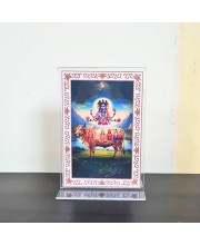 HiTechMart Tridev Bramha Vishnu Maheshwar Acrylic Photo Frame, Hindu God Idol Picture for Home, Office and Mandir, Decorative Frame for Pooja and Gifting
