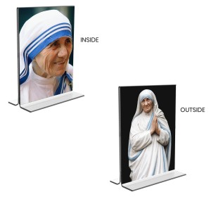 Mother Teresa Acrylic T-Style Photo Stand - 11x13 Inches, Compact and Stylish Spiritual Display, easily change 2 photos (Pack of 1) Mother Teresa Acrylic T-Style Photo Stand - 11x13 Inches, Compact and Stylish Spiritual Display, easily change 2 photos (Pack of 1)