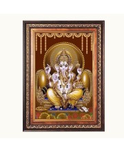 Sri Ganesh Color Photo 10x14 Inch - Vibrant Religious Wall Art for Home or Office Decor.