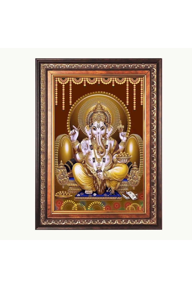 Sri Ganesh Color Photo 10x14 Inch - Vibrant Religious Wall Art for Home or Office Decor.