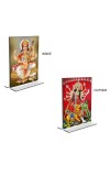 Debi Saraswati & Debi Lakhsmi Acrylic T-Style Photo Stand - 11x13 Inches, Compact and Stylish Spiritual Display, easily change 2 photos (Pack of 1)