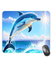 Customized Cute Dolphine Picture Sublimation Mouse Pad | 8 X 7.5 Inch | Smooth Cloth Surface | Non-Slip Rubber Base | Personalized Mousepad for Laptop & Desktop (F17243)