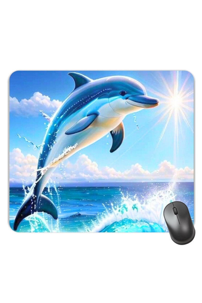 Customized Cute Dolphine Picture Sublimation Mouse Pad | 8 X 7.5 Inch | Smooth Cloth Surface | Non-Slip Rubber Base | Personalized Mousepad for Laptop & Desktop (F17243)