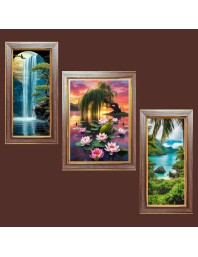 3-Pack The Diverse Faces of Nature Photo Frames - 2 Pieces 10x17 Inch & 1 Piece 14x17 Inch - Rustic Wall Art for Home & Office Decor - Botanical Wall Hanging for Living Room, Bedroom, or Workspa