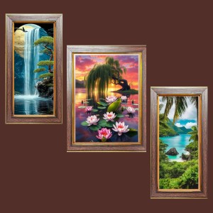 3-Pack The Diverse Faces of Nature Photo Frames - 2 Pieces 10x17 Inch & 1 Piece 14x17 Inch - Rustic Wall Art for Home & Office Decor - Botanical Wall Hanging for Living Room, Bedroom, or Workspa