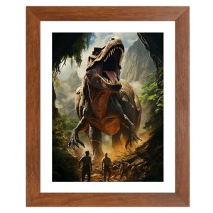 AI Funny Dinosaurs Art Picture for Kids - 14x18 inches, Brown Color - Perfect Wall Decor for Children's Room AI Funny Dinosaurs Art Picture for Kids - 14x18 inches, Brown Color - Perfect Wall Decor for Children's Room