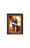 Sri Sai Baba Digital Print Photo 6.7x8.7 inches - Vibrant Religious Wall Art for Home, Office and Temple Decor.