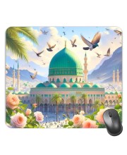 Customized Masjid Picture Sublimation Mouse Pad | 8 X 7.5 Inch | Smooth Cloth Surface | Non-Slip Rubber Base | Personalized Mousepad for Laptop & Desktop (F17218)