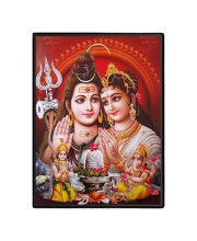 Lord Shiva Family Laminated Photo - 9x11 Inches, Divine Blessings for Home & Office and Temple Decoration