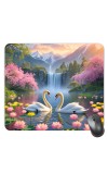 Customized Beautiful Swans Picture Sublimation Mouse Pad | 8 X 7.5 Inch | Smooth Cloth Surface | Non-Slip Rubber Base | Personalized Mousepad for Laptop & Desktop (F17145)