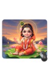 Customized Lord Krishna Picture Sublimation Mouse Pad | 8 X 7.5 Inch | Smooth Cloth Surface | Non-Slip Rubber Base | Personalized Mousepad for Laptop & Desktop (F17012)