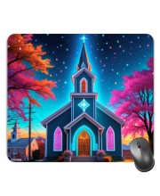 Customized Beautiful Church Picture Sublimation Mouse Pad | 8 X 7.5 Inch | Smooth Cloth Surface | Non-Slip Rubber Base | Personalized Mousepad for Laptop & Desktop (F17195)