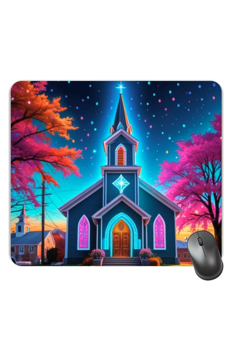 Customized Beautiful Church Picture Sublimation Mouse Pad | 8 X 7.5 Inch | Smooth Cloth Surface | Non-Slip Rubber Base | Personalized Mousepad for Laptop & Desktop (F17195)