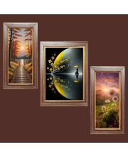 3-Pack Blossoms and Breeze Photo Frames - 2 Pieces 10x17 Inch & 1 Piece 14x17 Inch - Rustic Wall Art for Home & Office Decor - Botanical Wall Hanging for Living Room, Bedroom, or Workspace