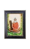 Hitech Sales Lokenath Baba Photo Frame for Pooja Room, Temple and Home Decoration, Printed Photo with Floral Design Polystyrene Frame, 5 x 7 Inches - Brown, Ideal for Gifting (Pack of 1)