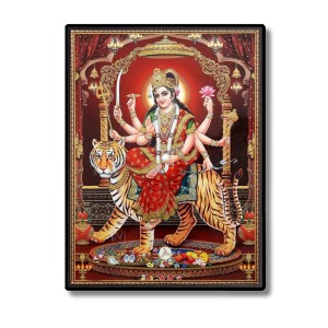 Maa Durga Laminated Photo (13x15 Inches) Divine Blessings for Home & Office and Temple Decoration