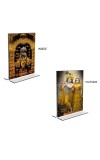 Car Desk/Table Top Sri Radha Krishna & Sri Krishna Acrylic T-Style Photo Stand - 2.5x3.5 Inches, Compact and Stylish Spiritual Display, easily change 2 photos (Pack of 1)