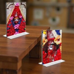 Car Desk/Table Top Tara Maa Acrylic T-Style Photo Stand - 2.5x3.5 Inches, Compact and Stylish Spiritual Display, easily change 2 photos (Pack of 1) Car Desk/Table Top Tara Maa Acrylic T-Style Photo Stand - 2.5x3.5 Inches, Compact and Stylish Spiritual Display, easily change 2 photos (Pack of 1)