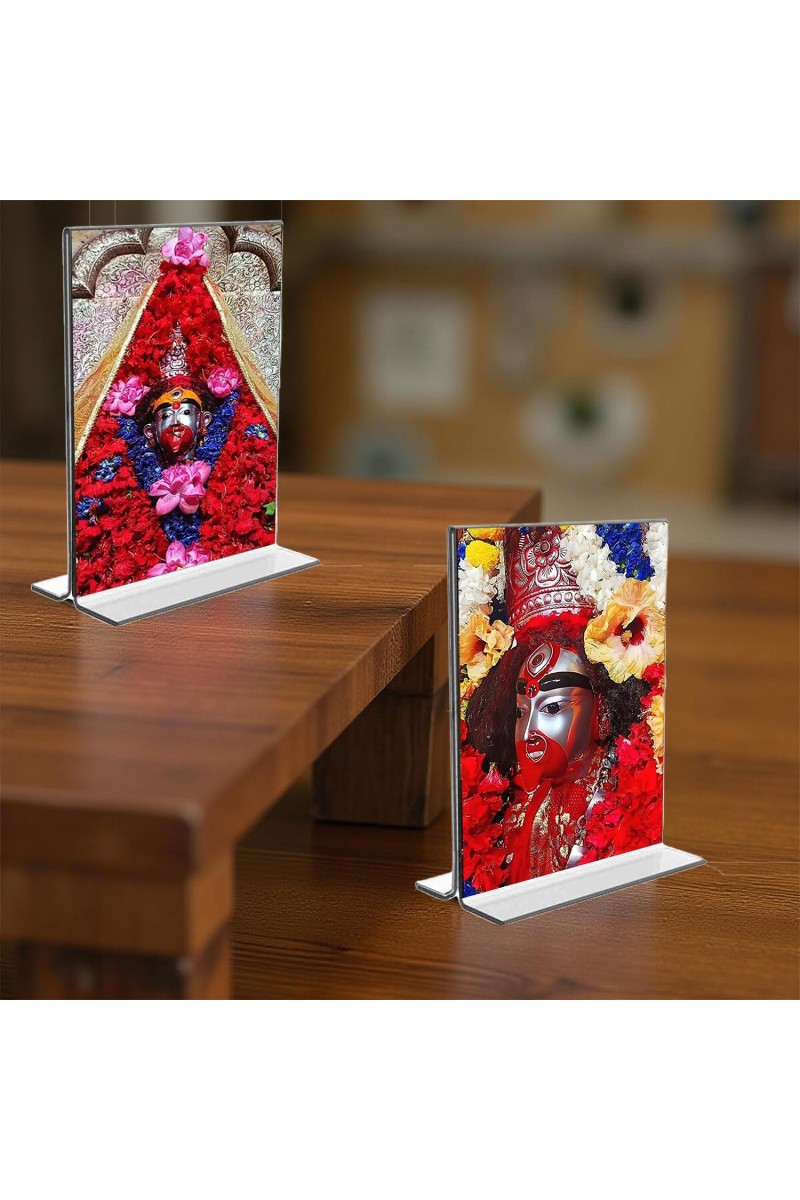 Tara Debi Acrylic T-Style Photo Stand - 9x11 Inches, Compact and Stylish Spiritual Display, easily change 2 photos (Pack of 1)
