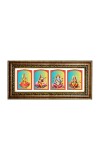 Hitech Sales Goddess Laxmi, Saraswati Devi, Lord Ganesh, Devi Durga God Photos in One Photo Frame (16.6 x 6.6 inches, Golden, Pvc Frame)