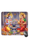 Customized Lord Krishna and Radha Picture Sublimation Mouse Pad | 8 X 7.5 Inch | Smooth Cloth Surface | Non-Slip Rubber Base | Personalized Mousepad for Laptop & Desktop (F17016)