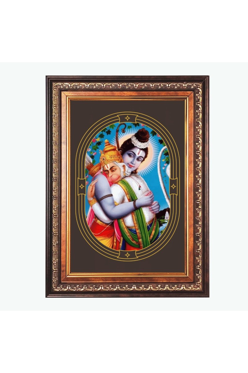 Sri Ram and Sri Hanuman Color Photo 10x14 Inch - Vibrant Religious Wall Art for Home or Office Decor.