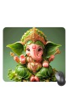 Customized Lord Ganesha Picture Sublimation Mouse Pad | 8 X 7.5 Inch | Smooth Cloth Surface | Non-Slip Rubber Base | Personalized Mousepad for Laptop & Desktop (F16994)