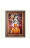 Sri Sai Baba and Sri Lord Shiva Color Photo 8x12 Inch - Vibrant Religious Wall Art for Home or Office Decor.